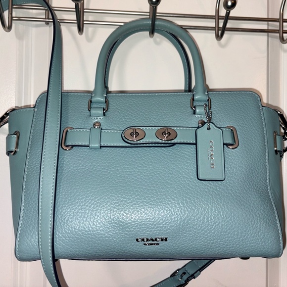 Coach Handbags - Coach Blake 25 Crossbody Satchel Pool Blue Pebbled Leather F55665 -Swagger Style